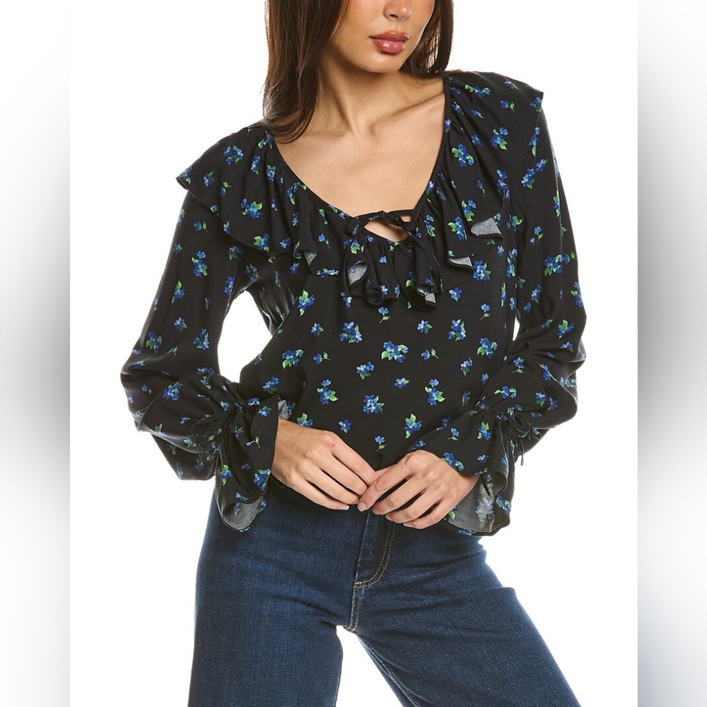 NWT WE Wore What Floral Ruffle Top Size Small
